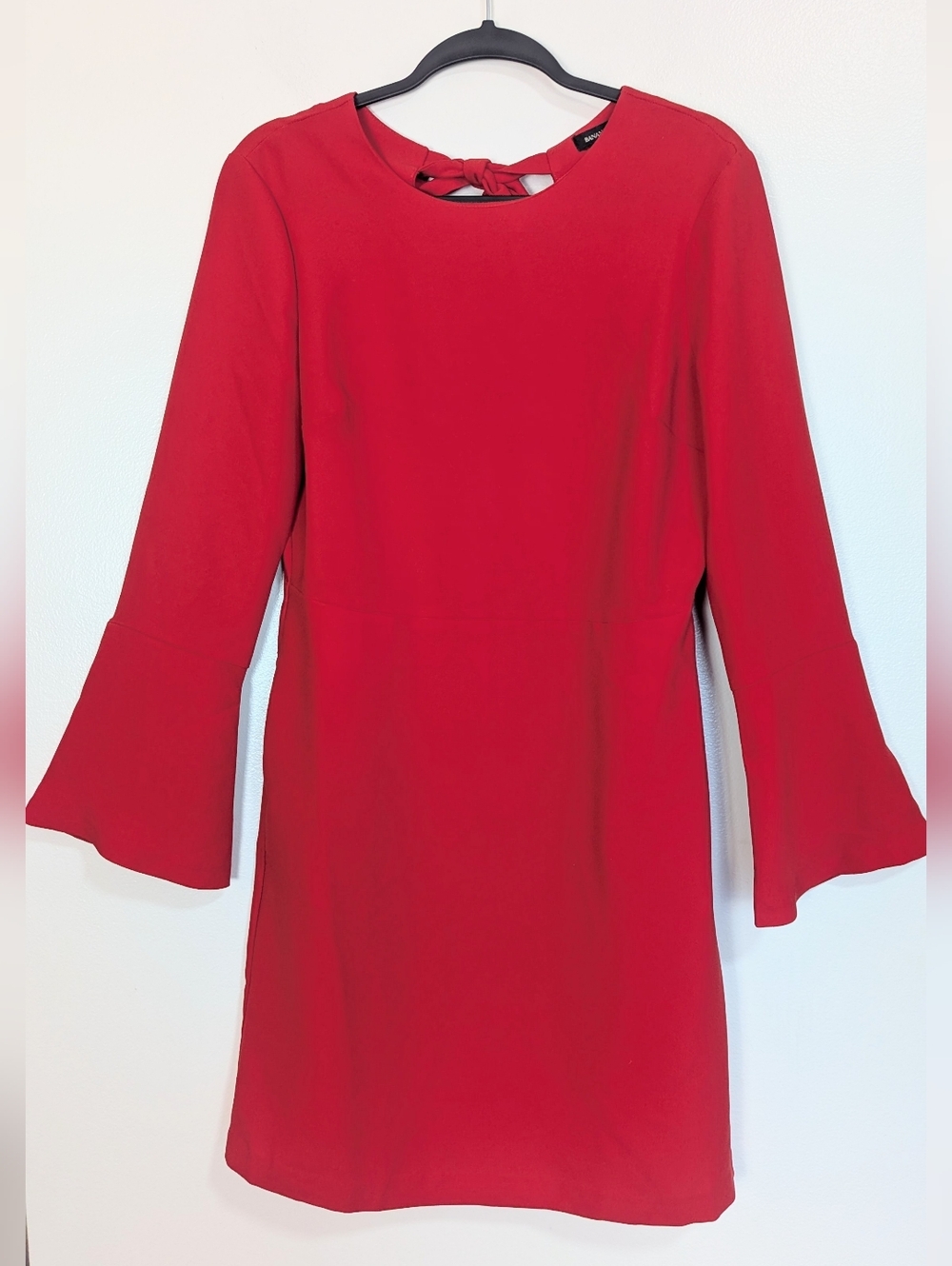 🌸Banana Republic Red Bell Sleeve Knee Length Shift Dress With Pockets Size 6